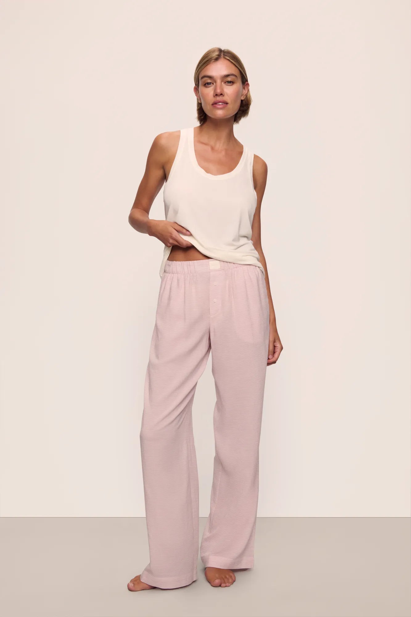 Nautico boxer pant - mauve and ivory stripe