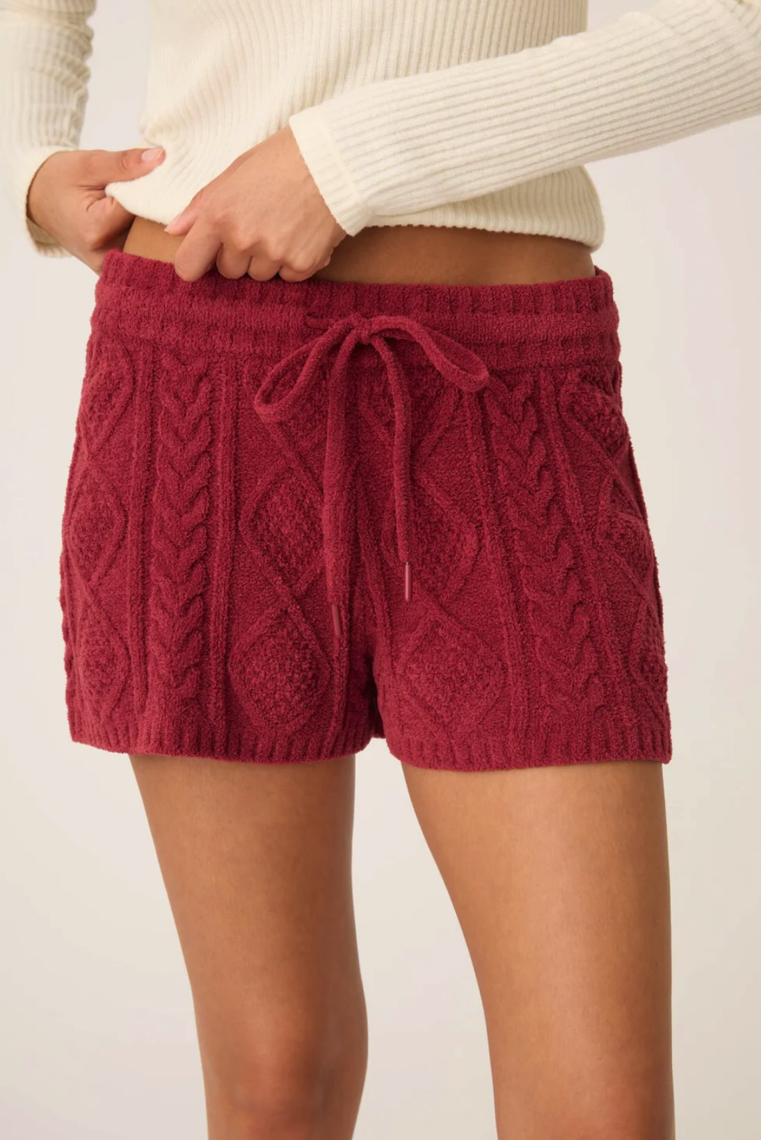 Chenille cable knit short