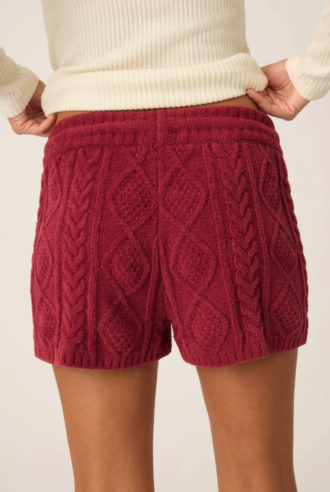 Chenille cable knit short