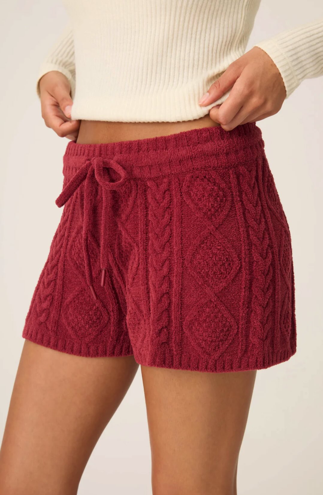 Chenille cable knit short