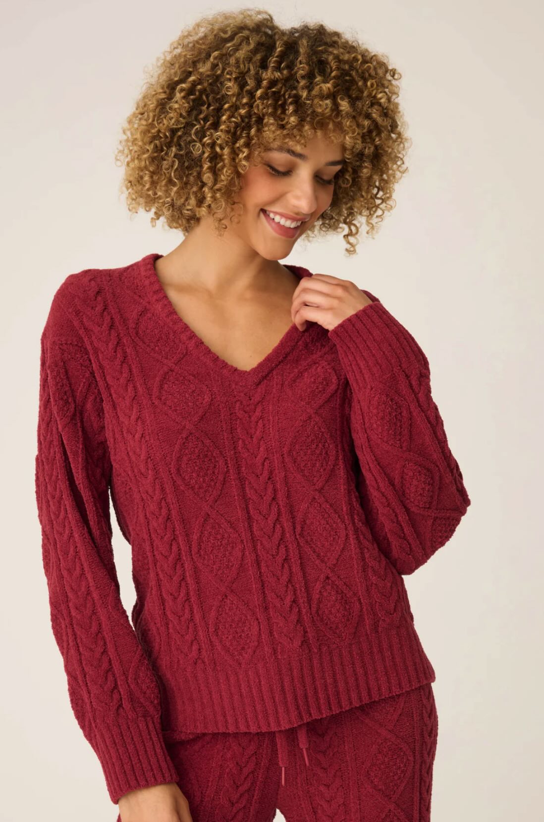 Chenille cable knit long sleeve