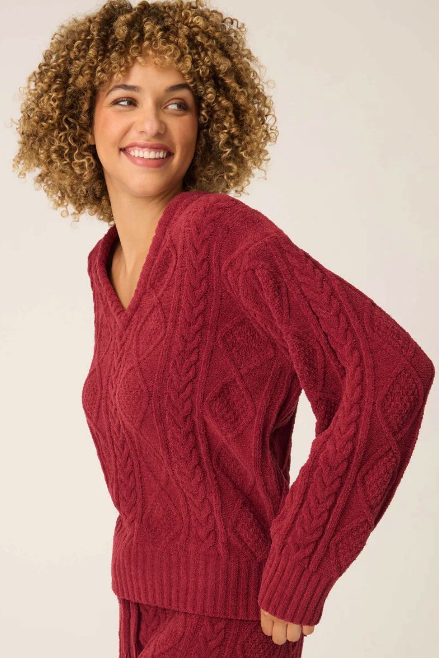 Chenille cable knit long sleeve