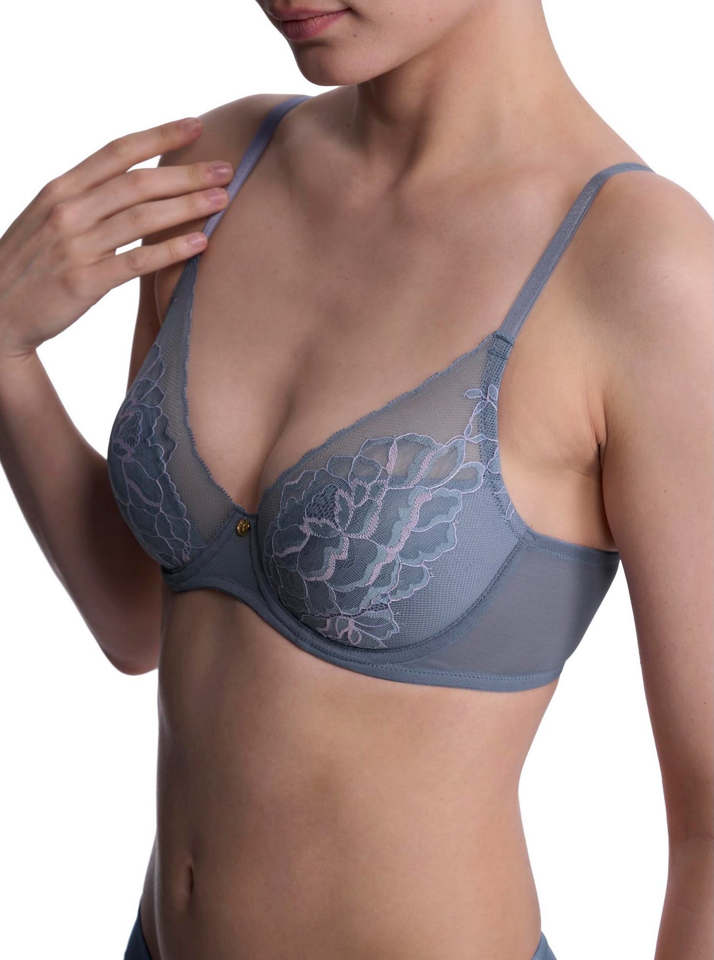 Flora contour bra - country blue/pale mulberry