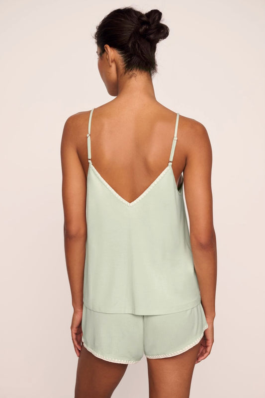 Frida cami/short pajama set - mint cream/ivory