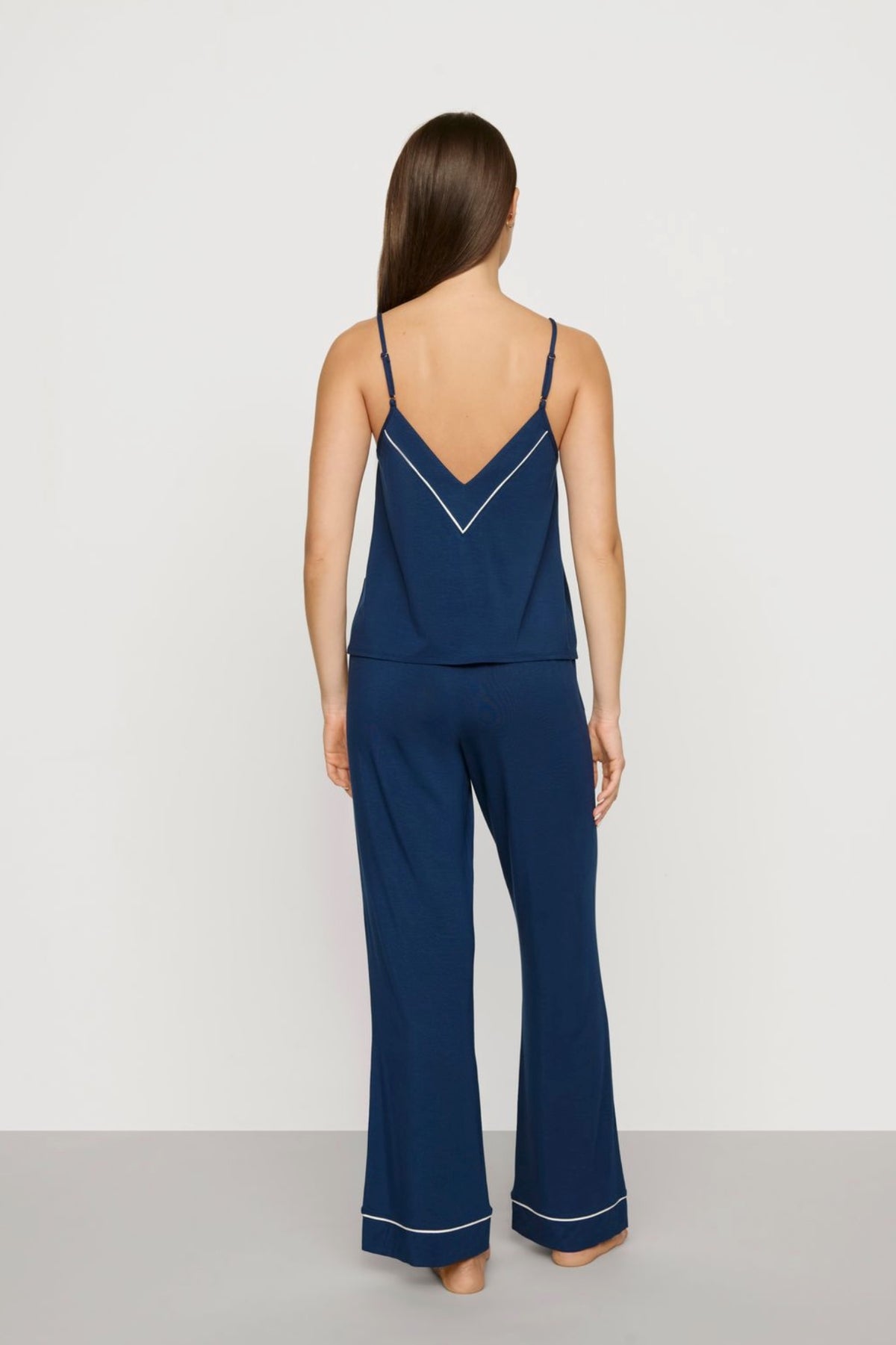 Gisele V-neck croppped cami and pant pajama set