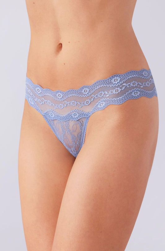 Lace Kiss thong - country blue