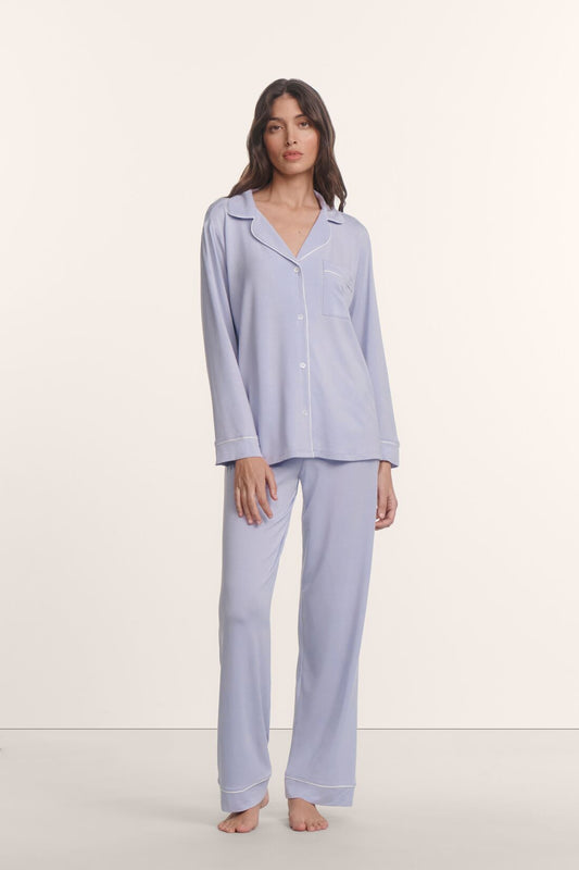 Gisele long pajama set - lavender dusk/ivory