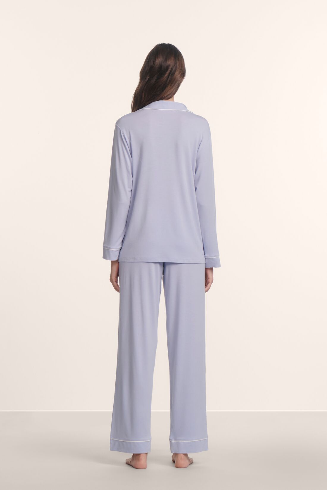 Gisele long pajama set - lavender dusk/ivory
