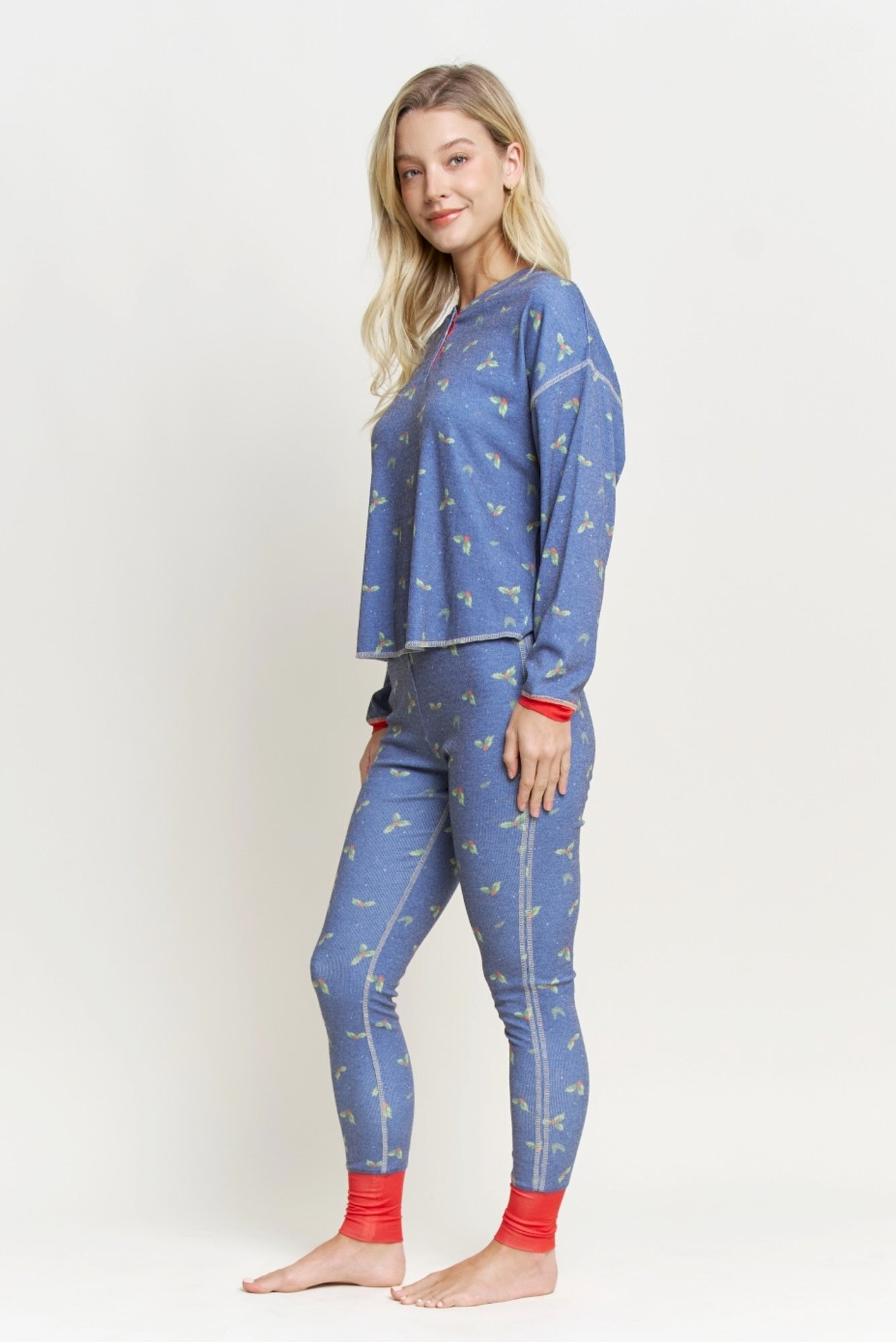Back in Bed long henley and legging pajama set
