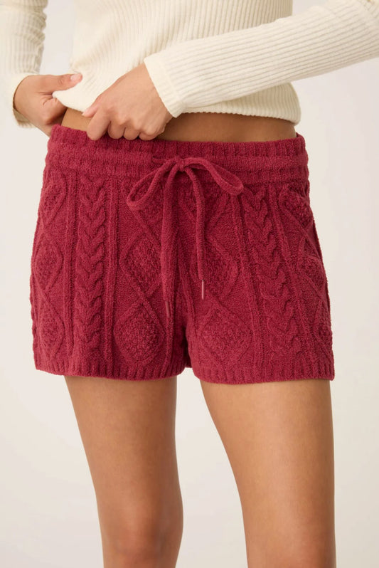 Chenille cable knit short