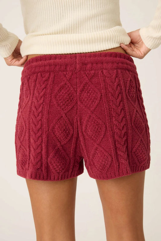 Chenille cable knit short