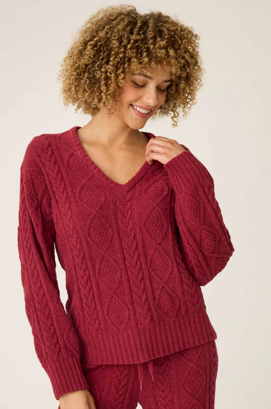 Chenille cable knit long sleeve