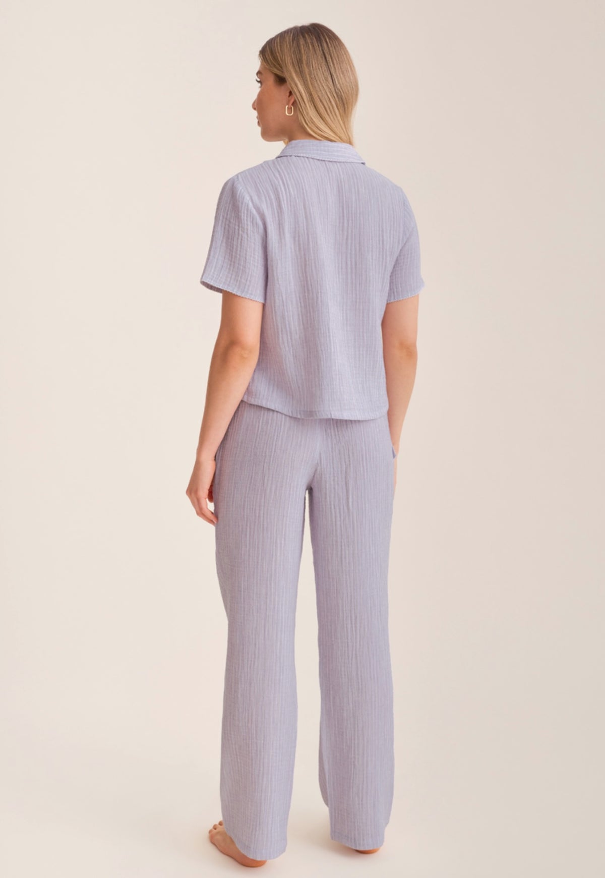 Coastal Stripe button down pajama set