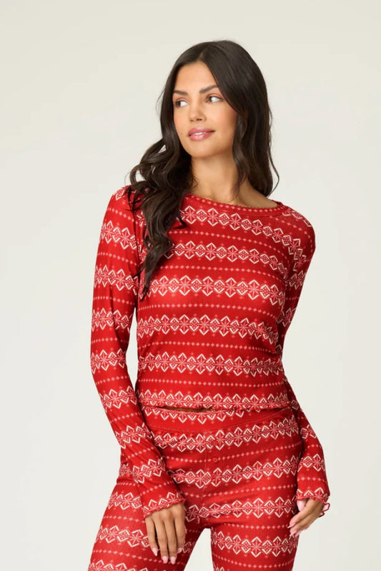 Crazy for the Holidays Fair Isle long sleeve top