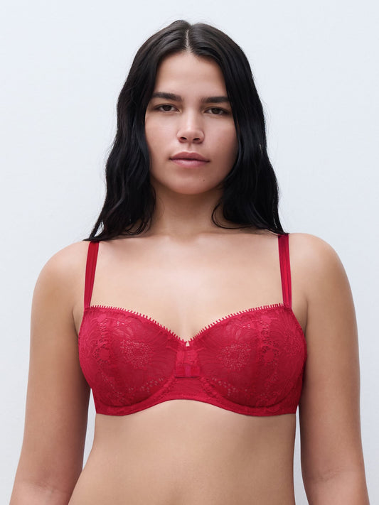 Day to Night demi bra - poppy red