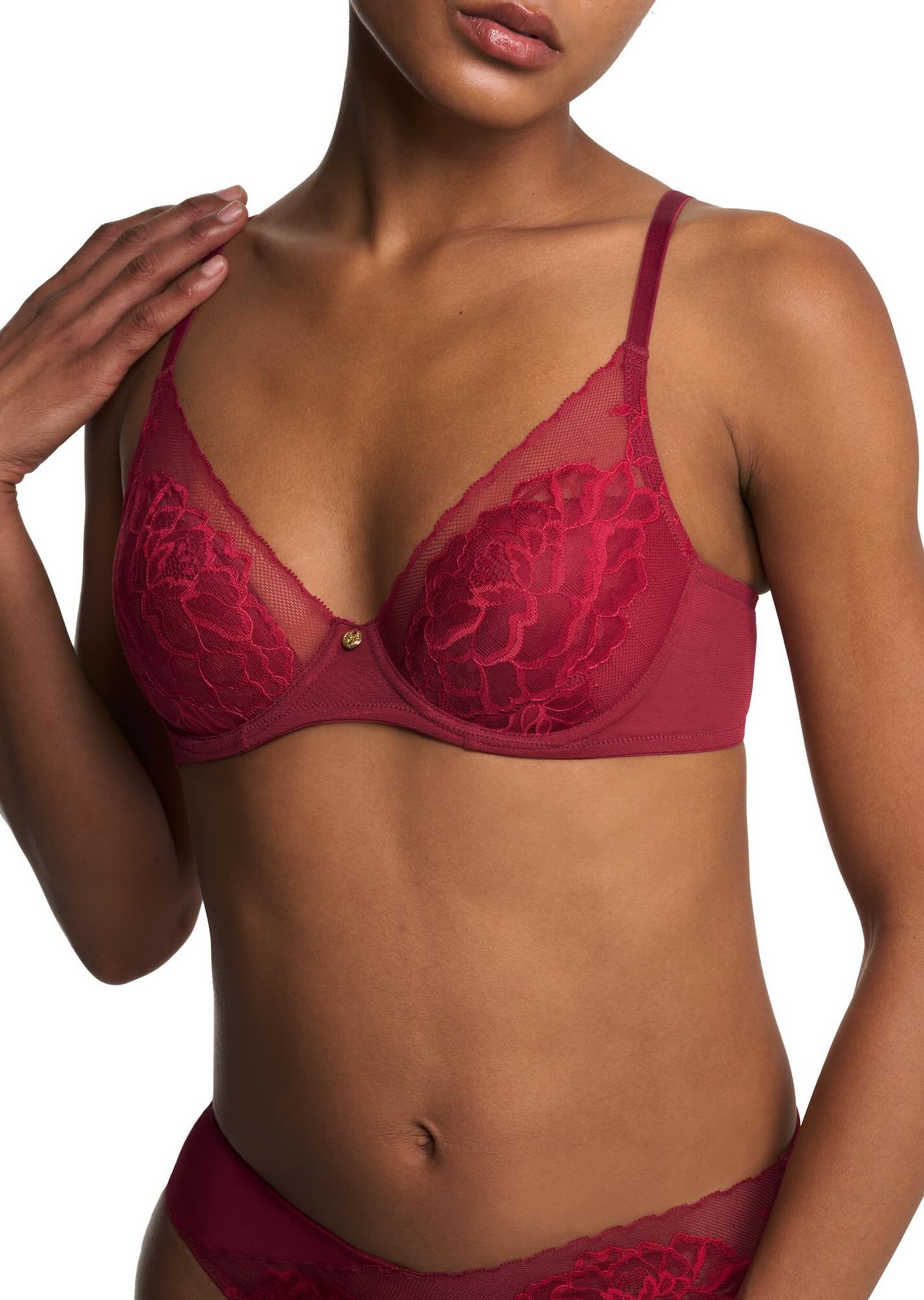 Flora contour bra - dark red/bonfire