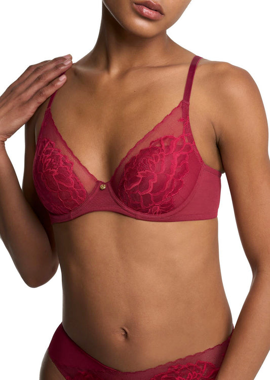 Flora contour bra - dark red/bonfire