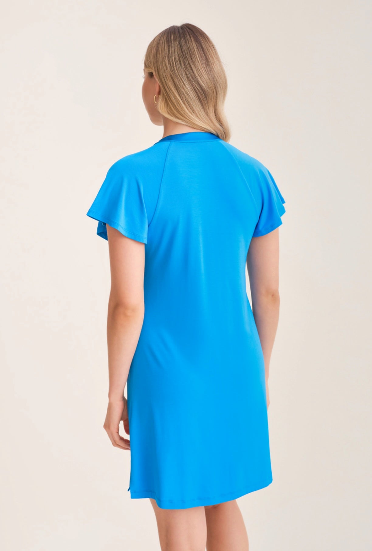 Flutter sleeve nightshirt - true blue