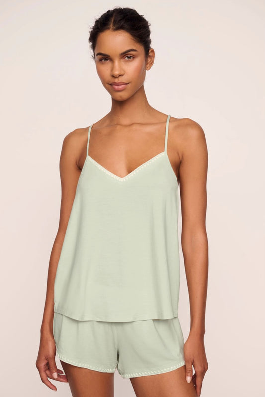 Frida cami/short pajama set - mint cream/ivory