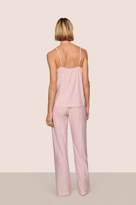 Gisele cami and pant set - duo stripe holly red