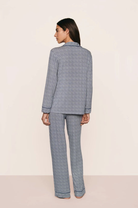 Gisele long pj set - navy seashell print