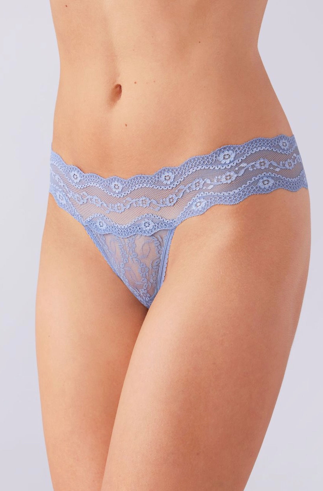 Lace Kiss thong - country blue