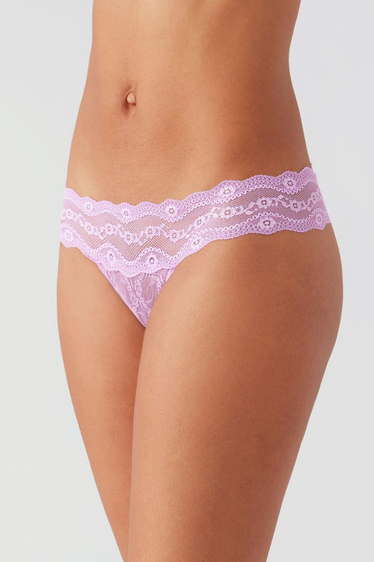 Lace Kiss thong - smoky grape