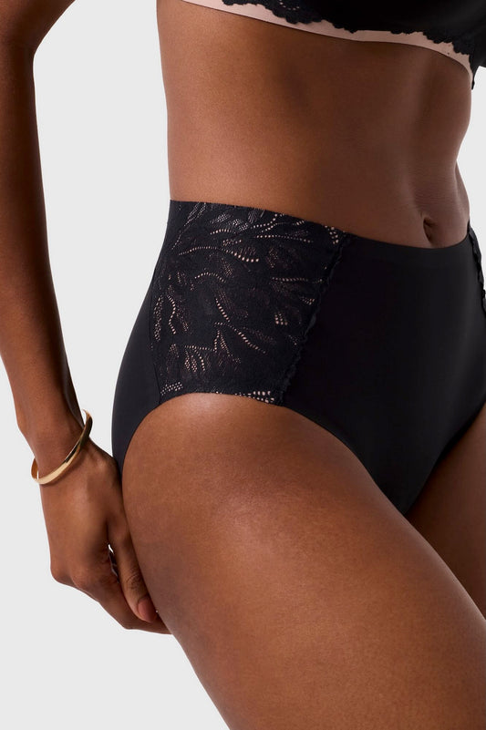 High-waisted bikini - noir lace