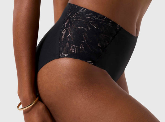 High-waisted bikini - noir lace
