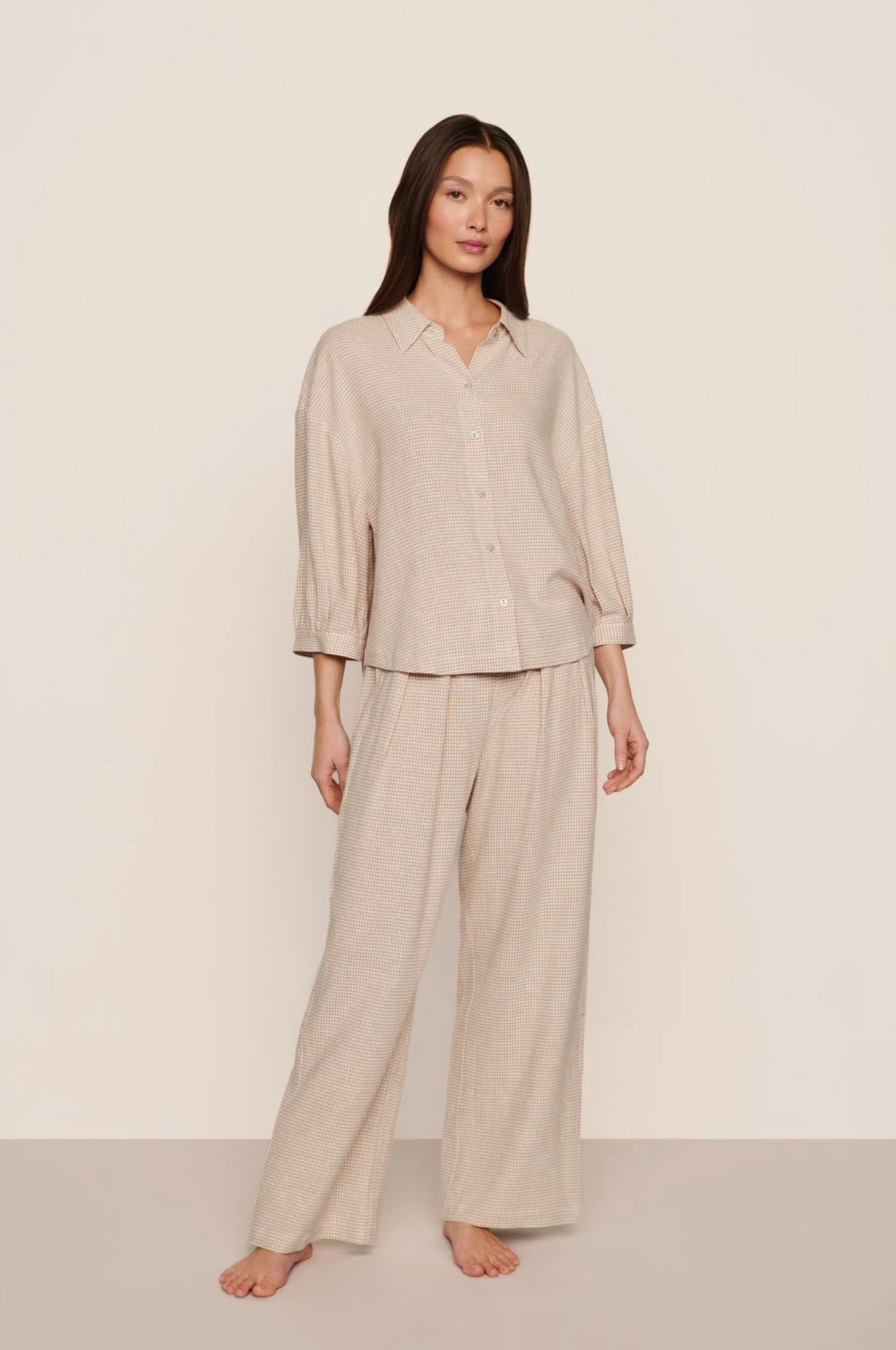 Linen blend relaxed pant