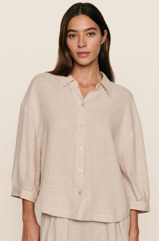 Linen blend relaxed top