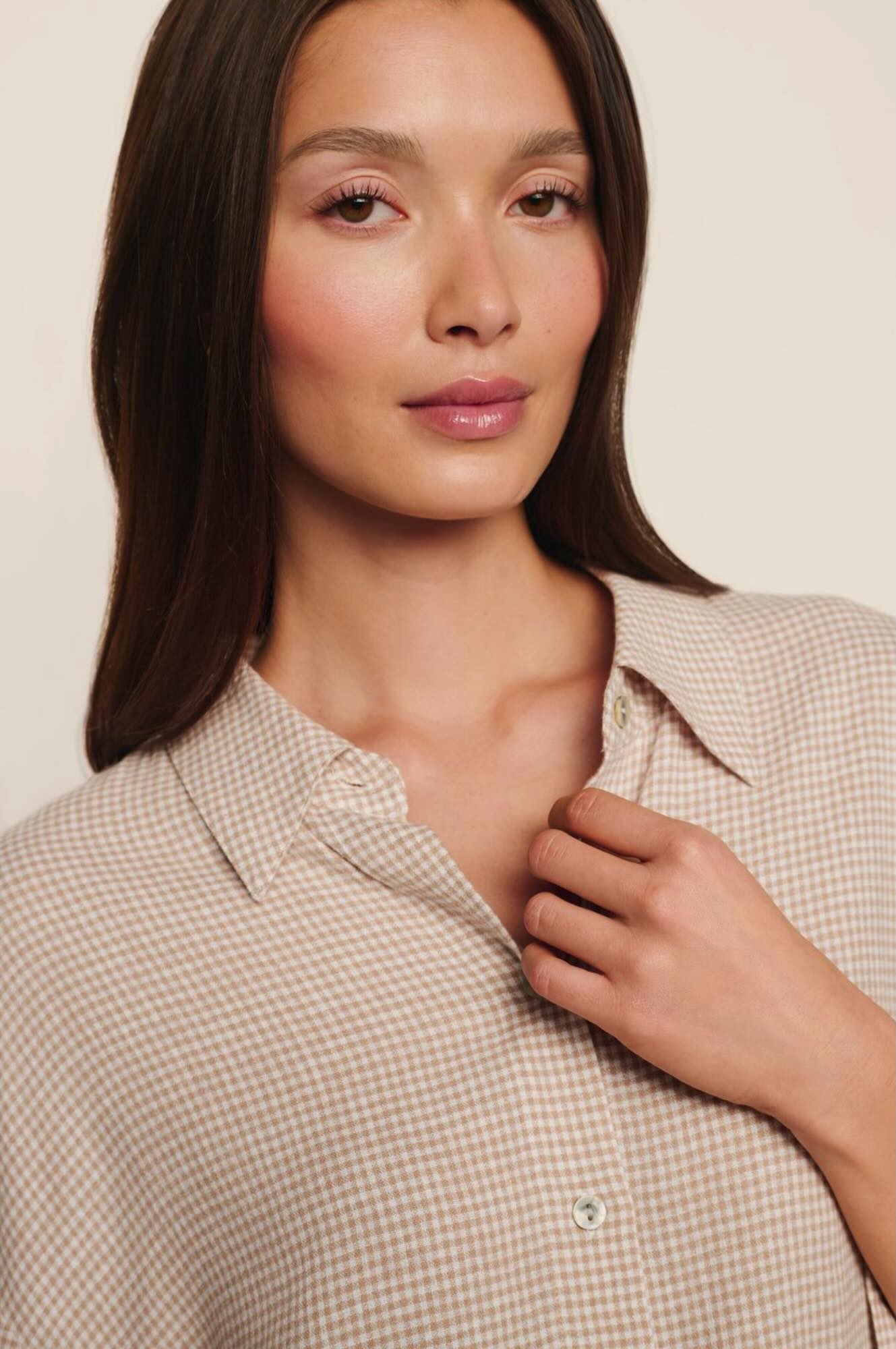 Linen blend relaxed top