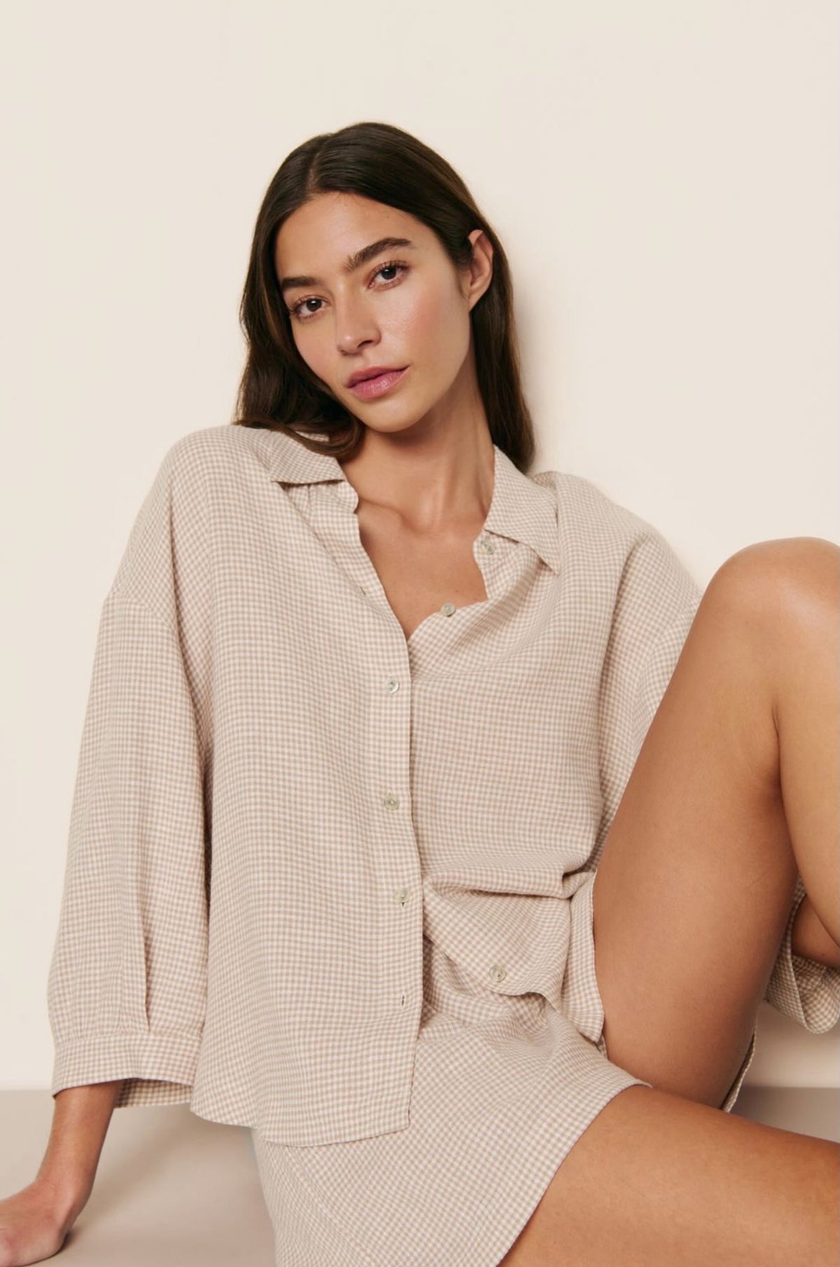 Linen blend relaxed top