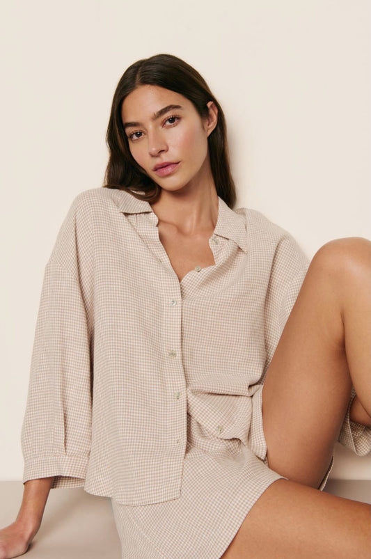 Linen blend relaxed top