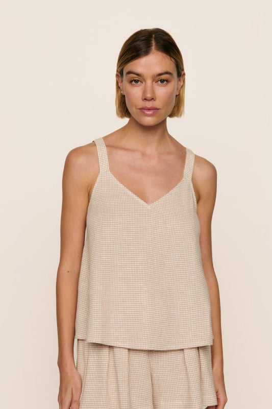 Linen blend v-neck cami