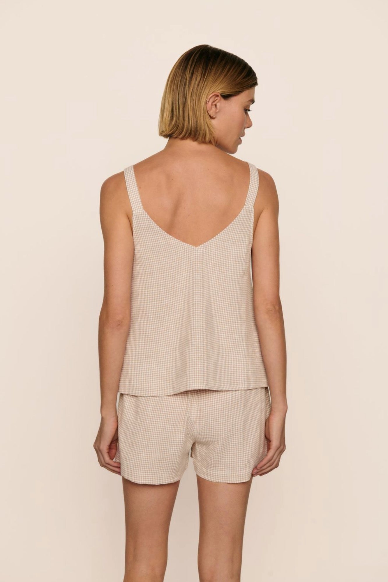 Linen blend v-neck cami