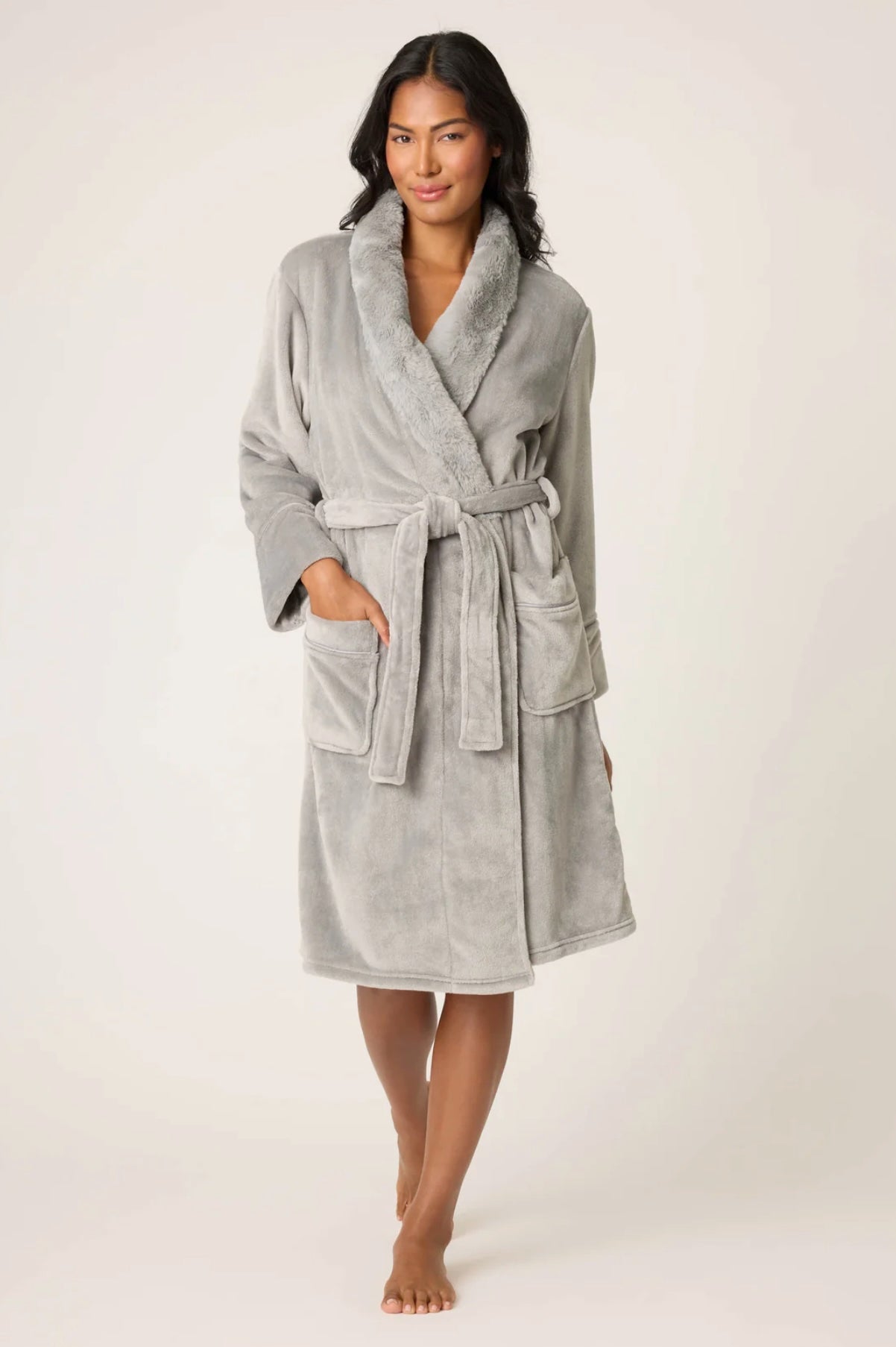 Luxe Plush robe - frost gray