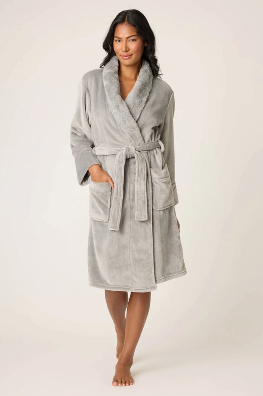 Luxe Plush robe - frost gray