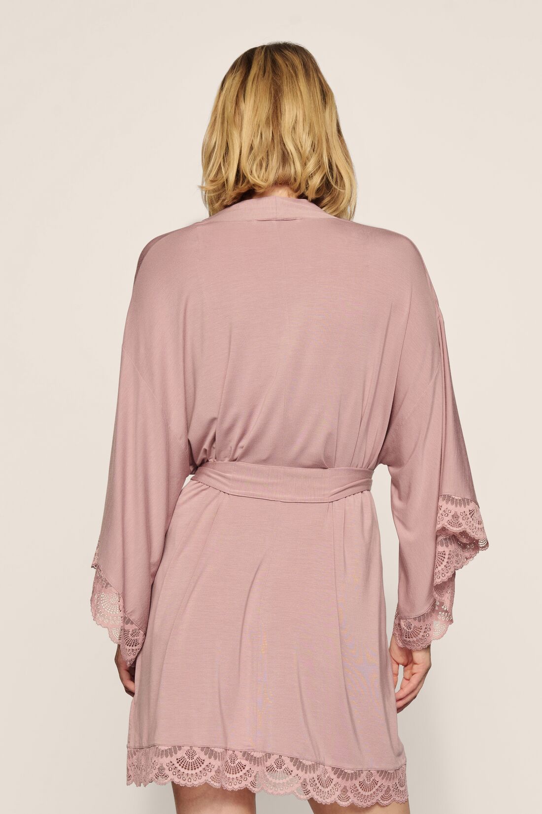 Mariana short kimono robe - woodrose
