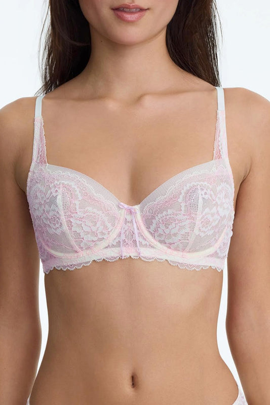 Minx balconette bra - whipped cream/lilac pink