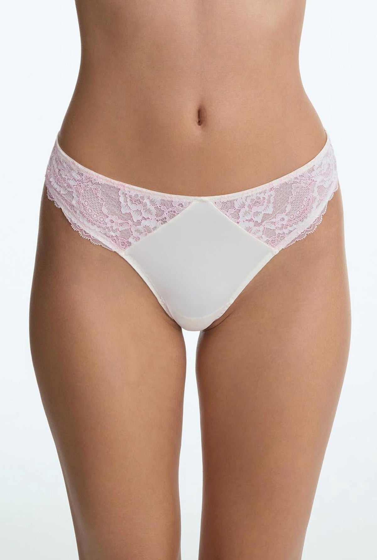 Minx thong - whipped cream/lilac pink