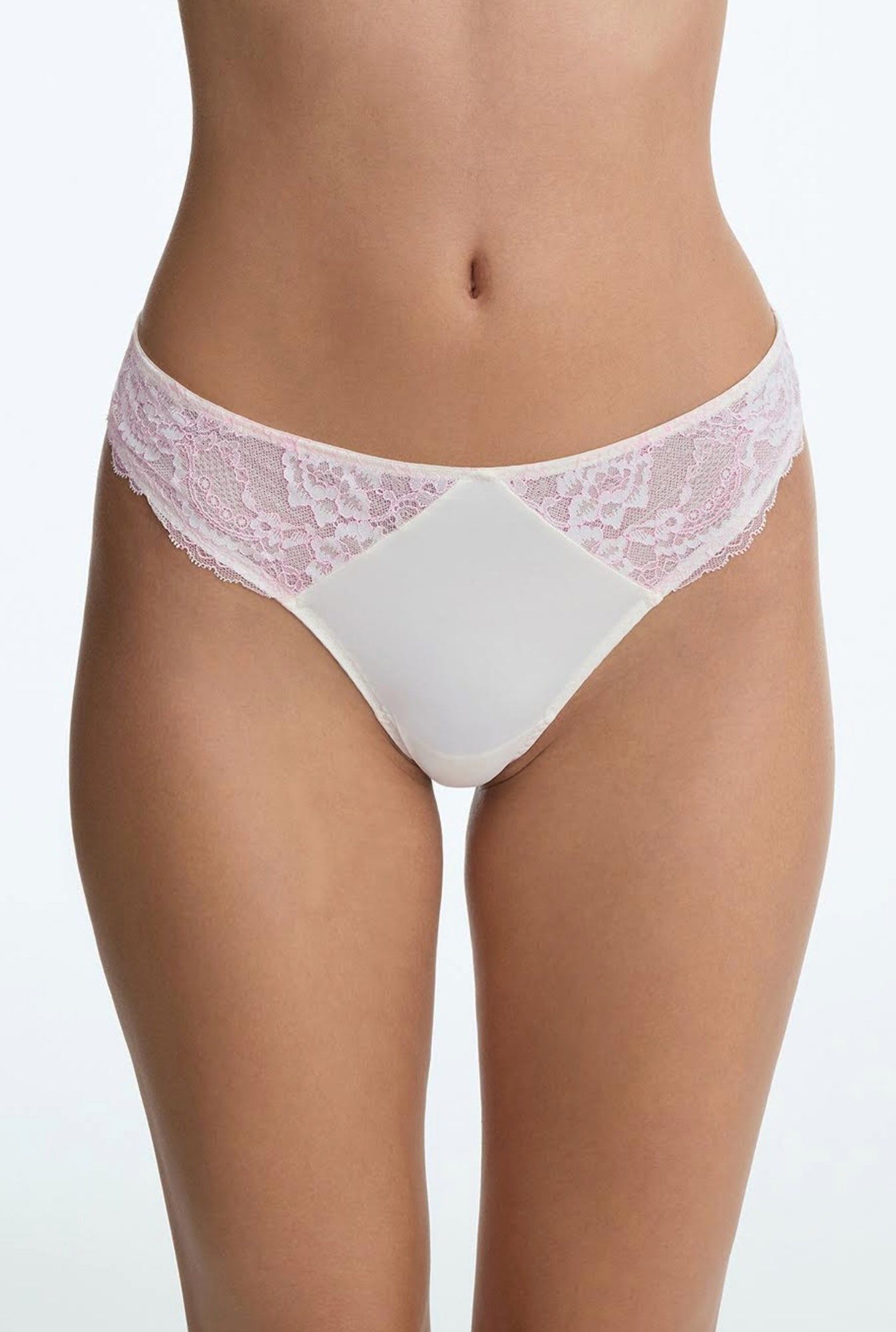 Minx thong - whipped cream/lilac pink