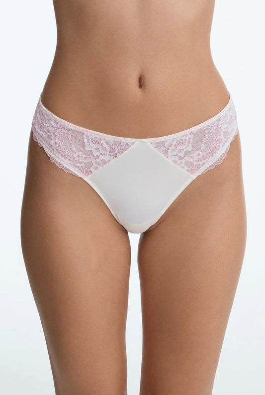 Minx thong - whipped cream/lilac pink