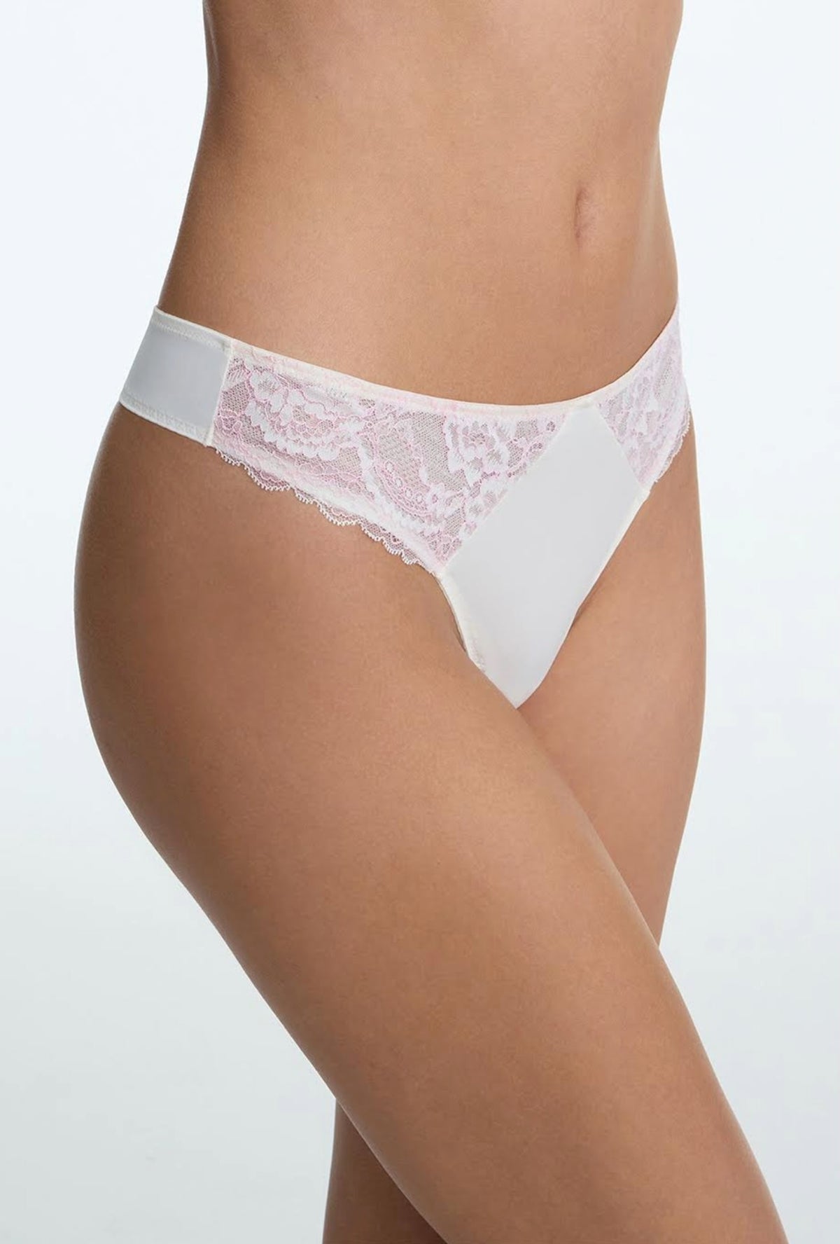 Minx thong - whipped cream/lilac pink