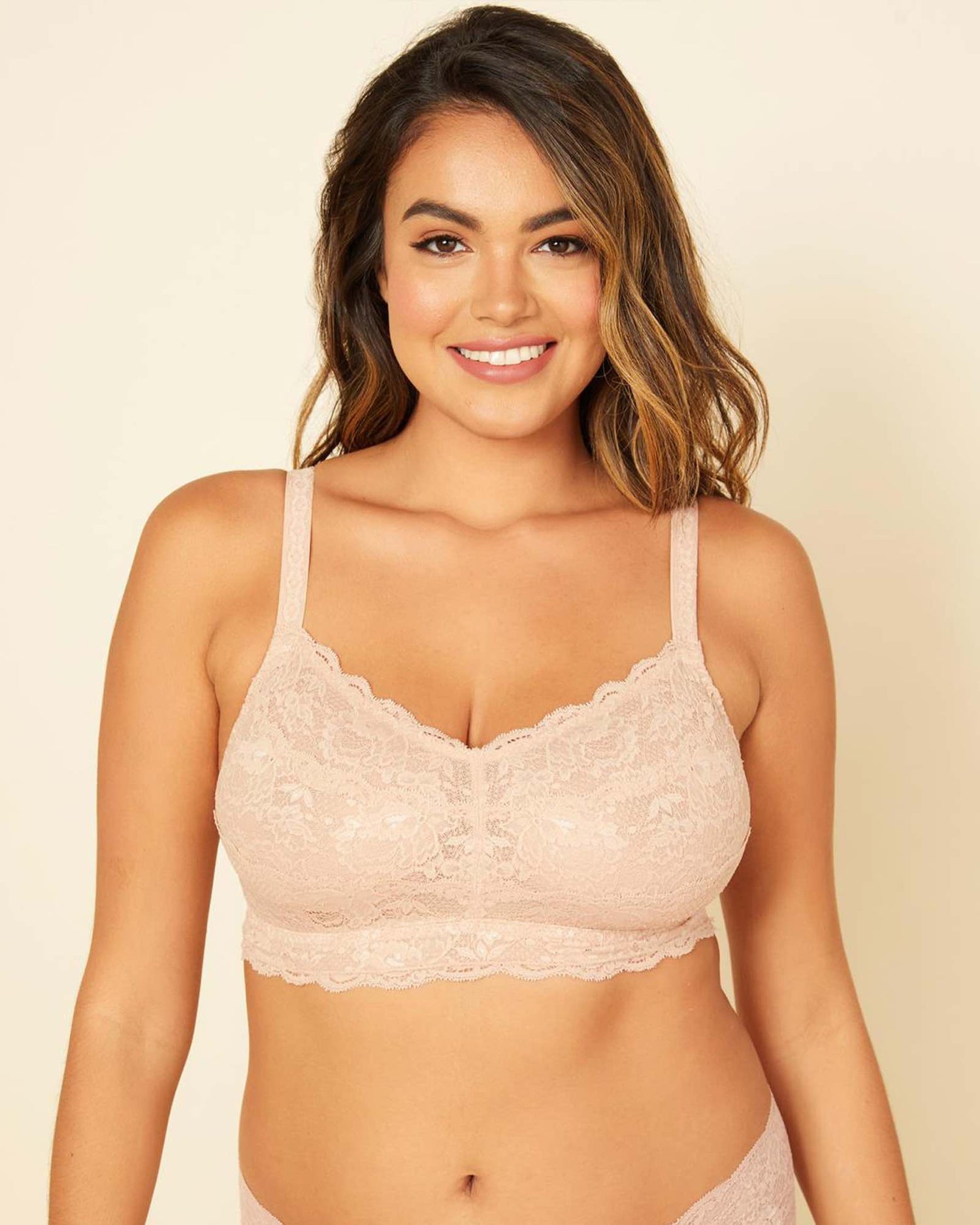 Cosabella Never Say Never Curvy Plungie Longline Bralette in Sindoor Red