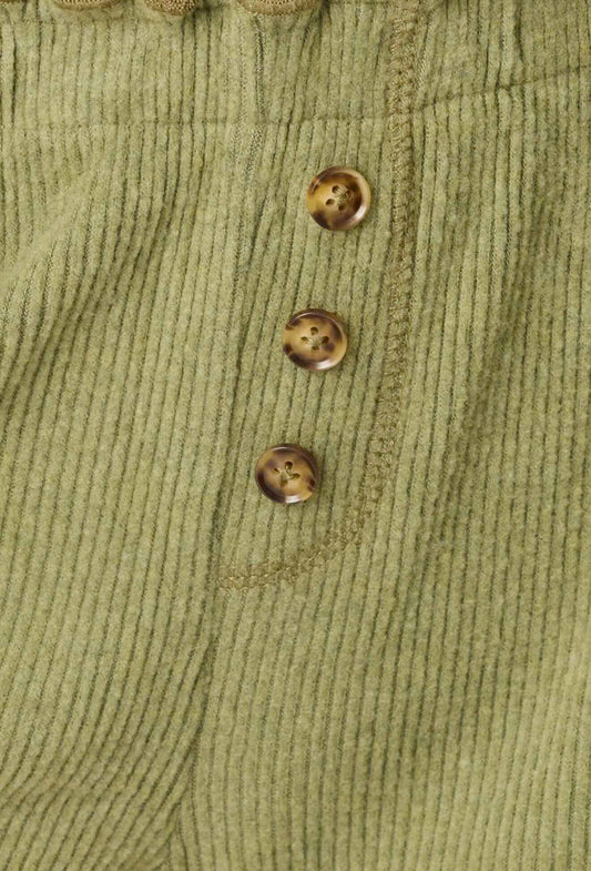 Soft Olive Rib Knit Lounge Short