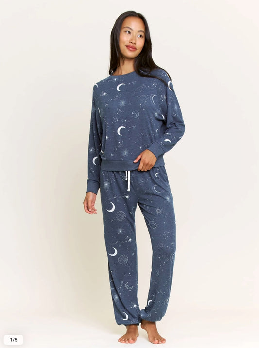 Star Seeker long pajama set - nightshade lunar skies