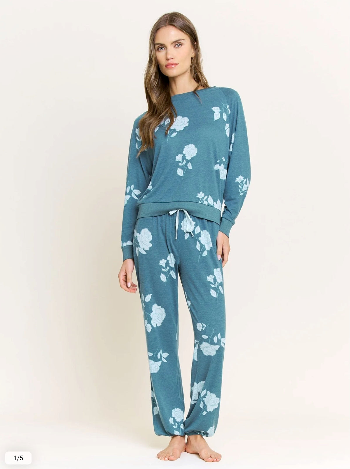 Star Seeker long pajama set - twilight teal rose