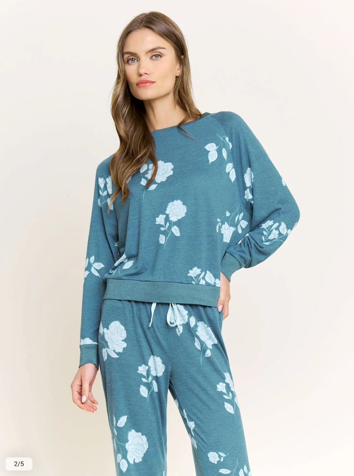 Star Seeker long pajama set - twilight teal rose