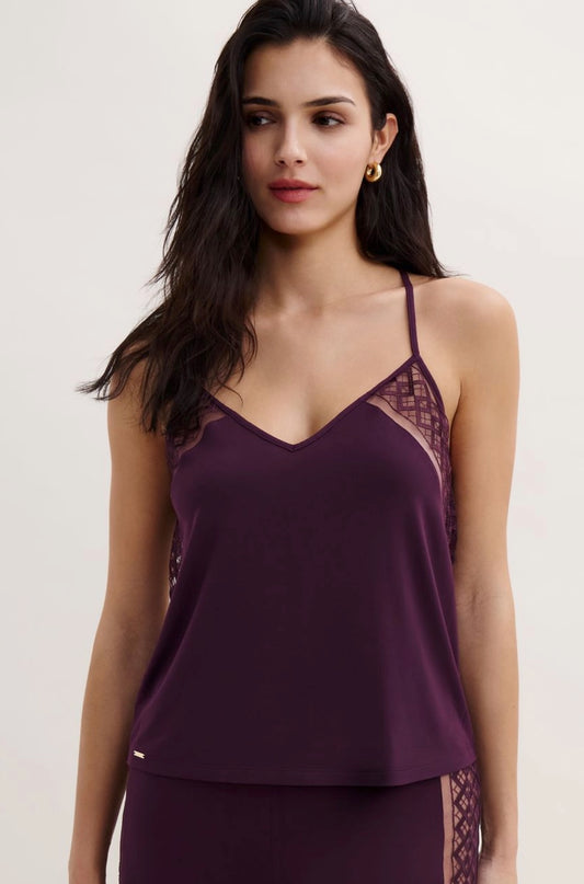 Sweet Obsession spaghetti strap top - deep berry